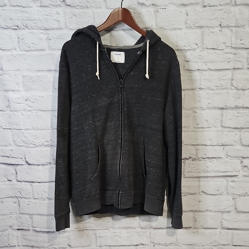 Old Navy Men's Charcoal Zip-Up Sweater
